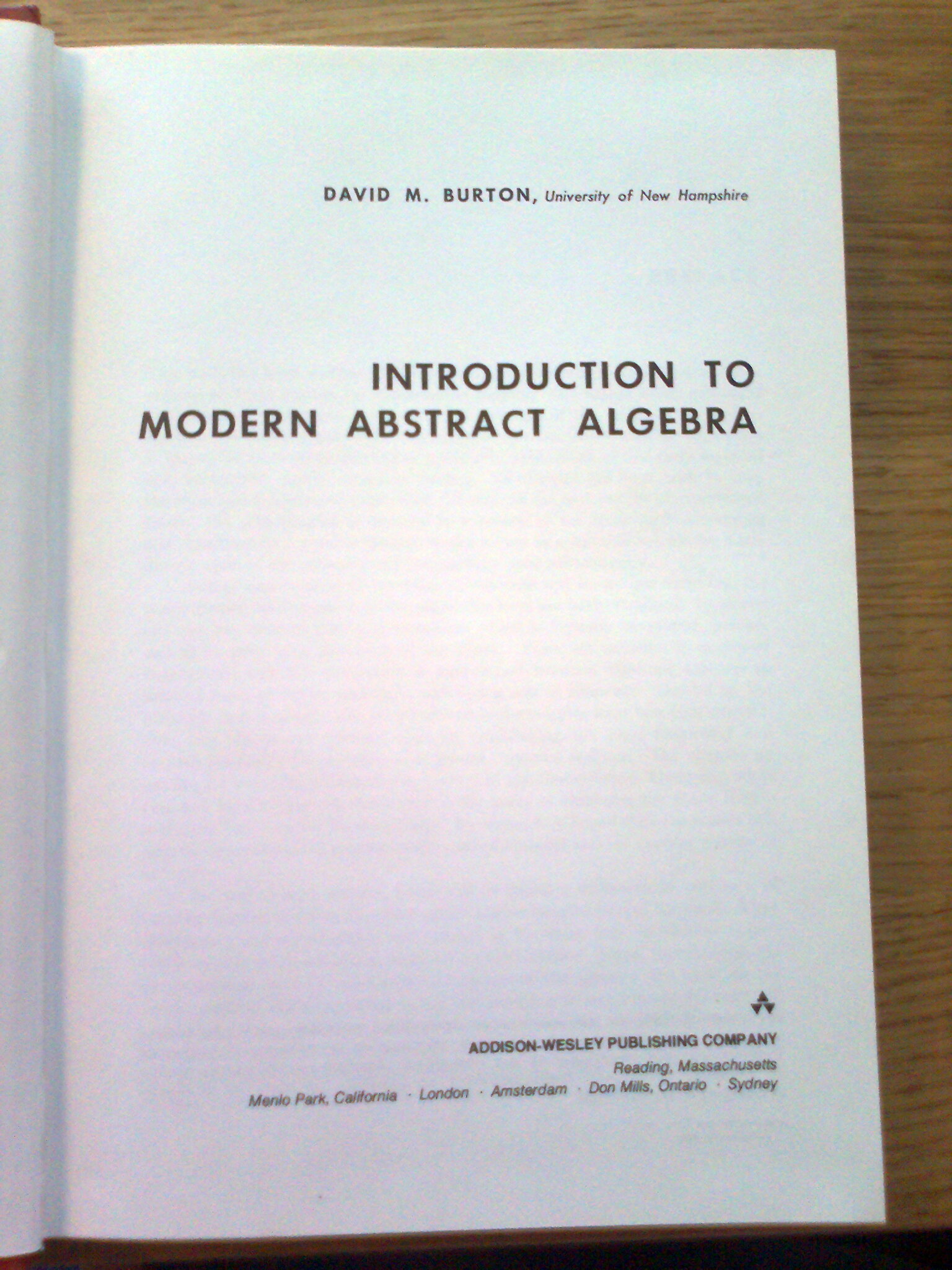 Introduction to Modern Abstract Algebra