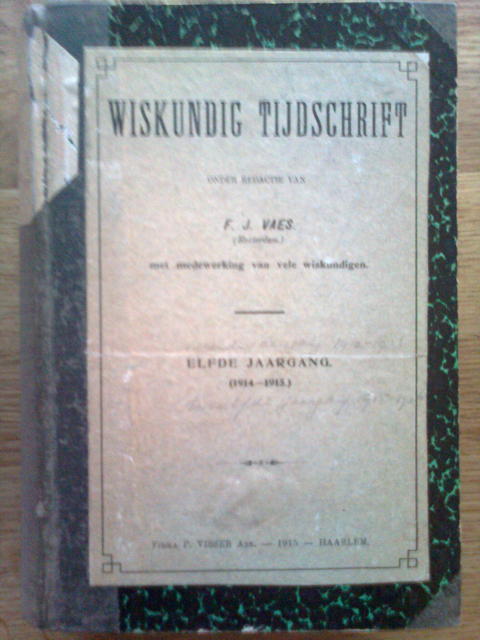 Wiskundig Tijdschrift - jaargangen 1 t/m 16