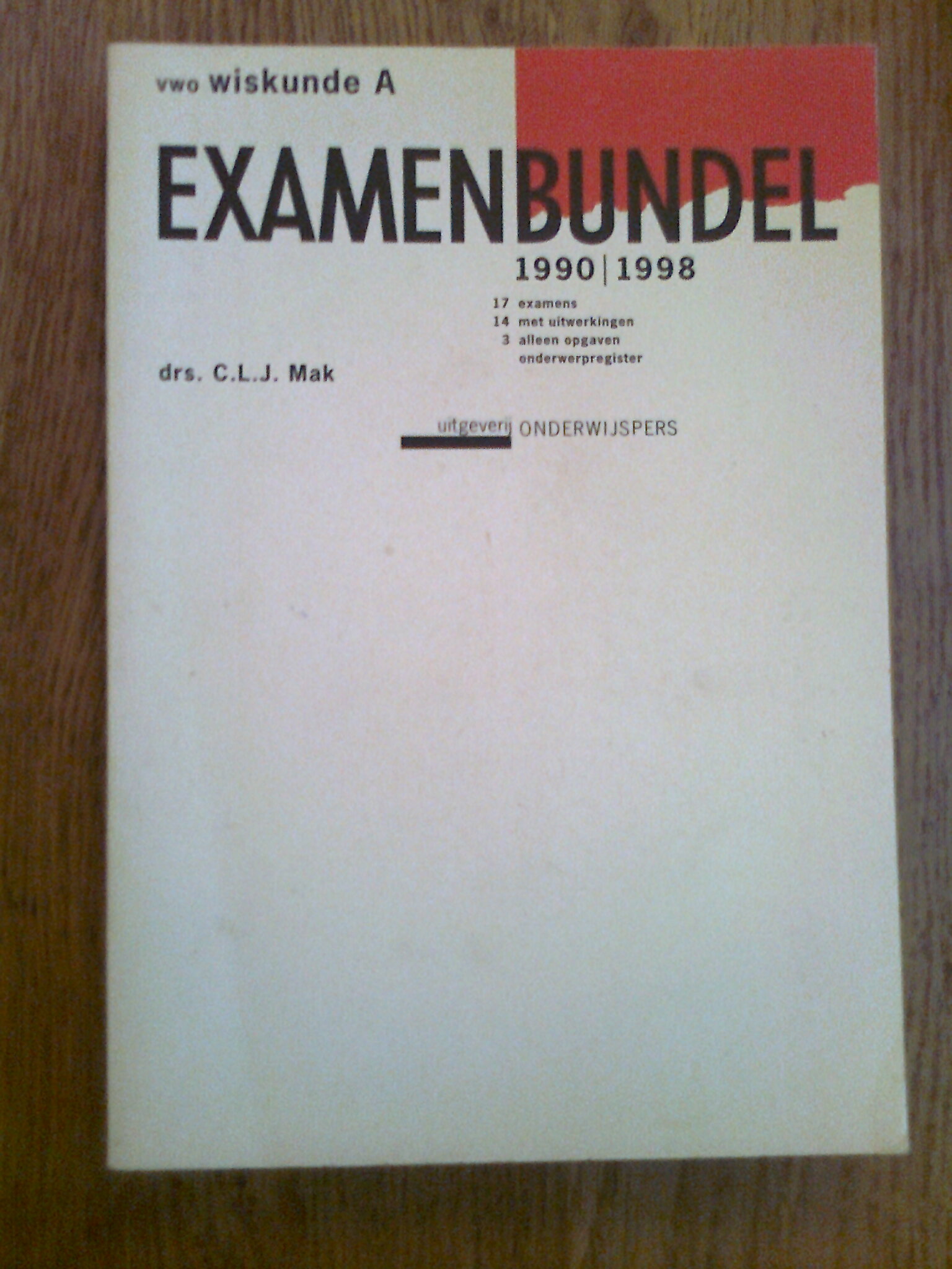 Examenbundel vwo wiskunde A 1990/1998