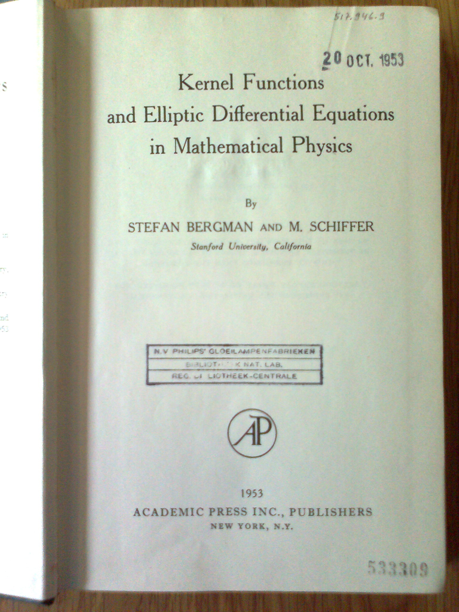 Kernel Functions and Elliptic Differential Equations in Mathematical Physics