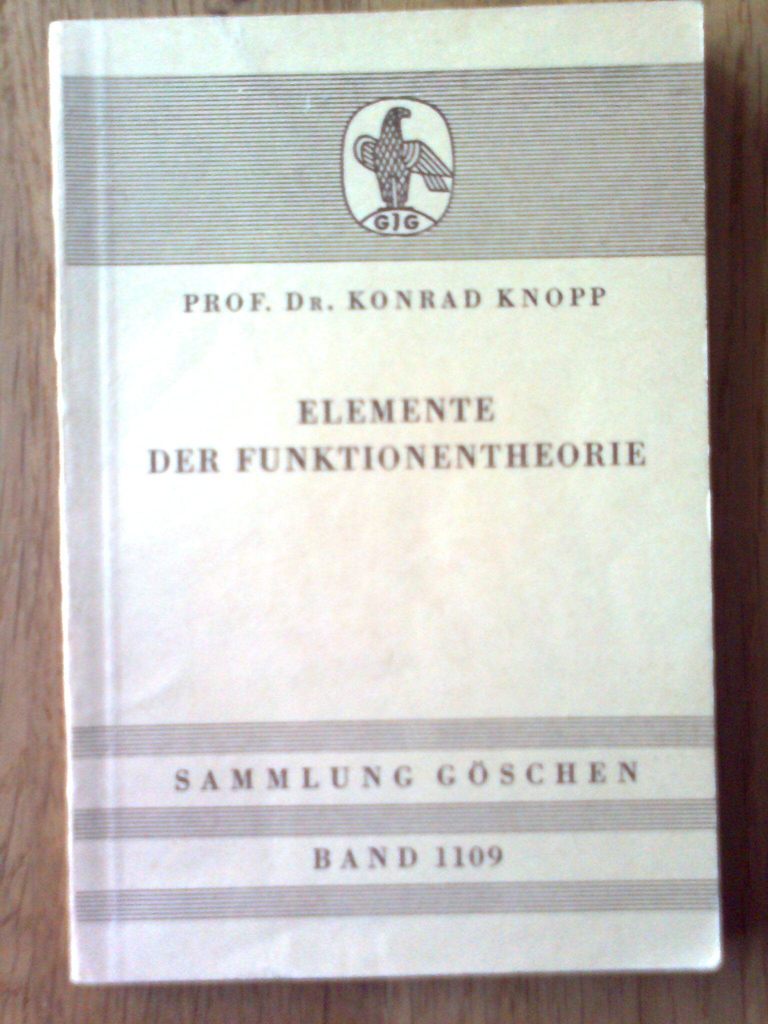 Elemente der Funktionentheorie