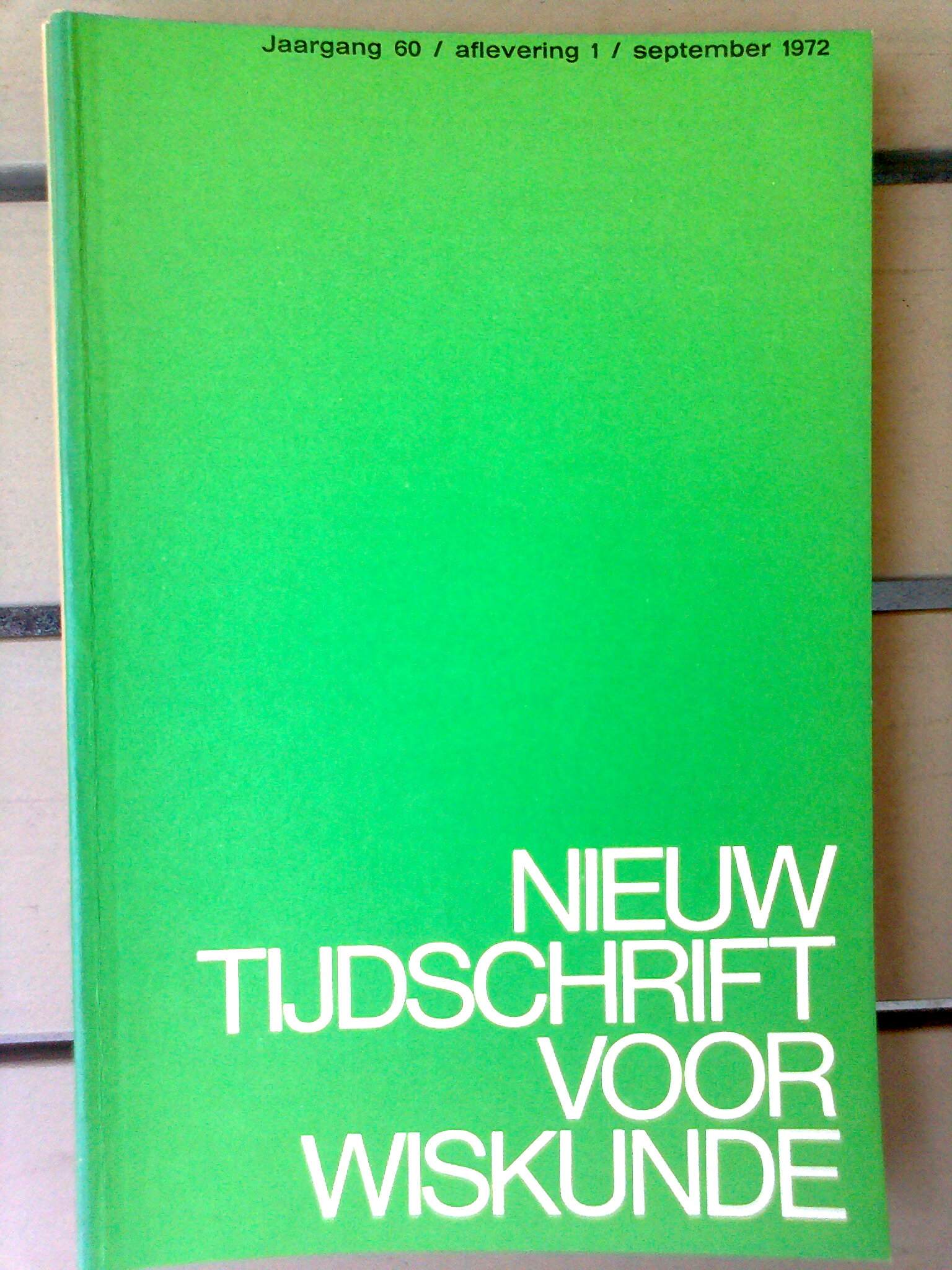 Nieuw Tijdschrift voor Wiskunde 60e jaargang 1972/1973