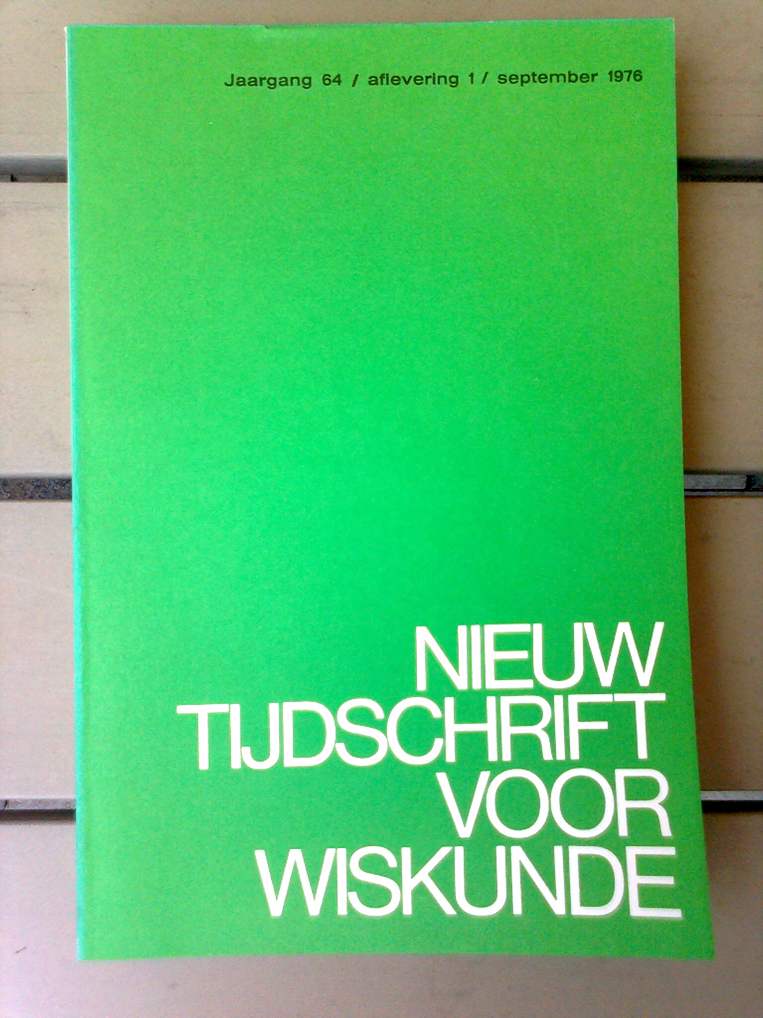 Nieuw Tijdschrift voor Wiskunde 64e jaargang 1976/1977