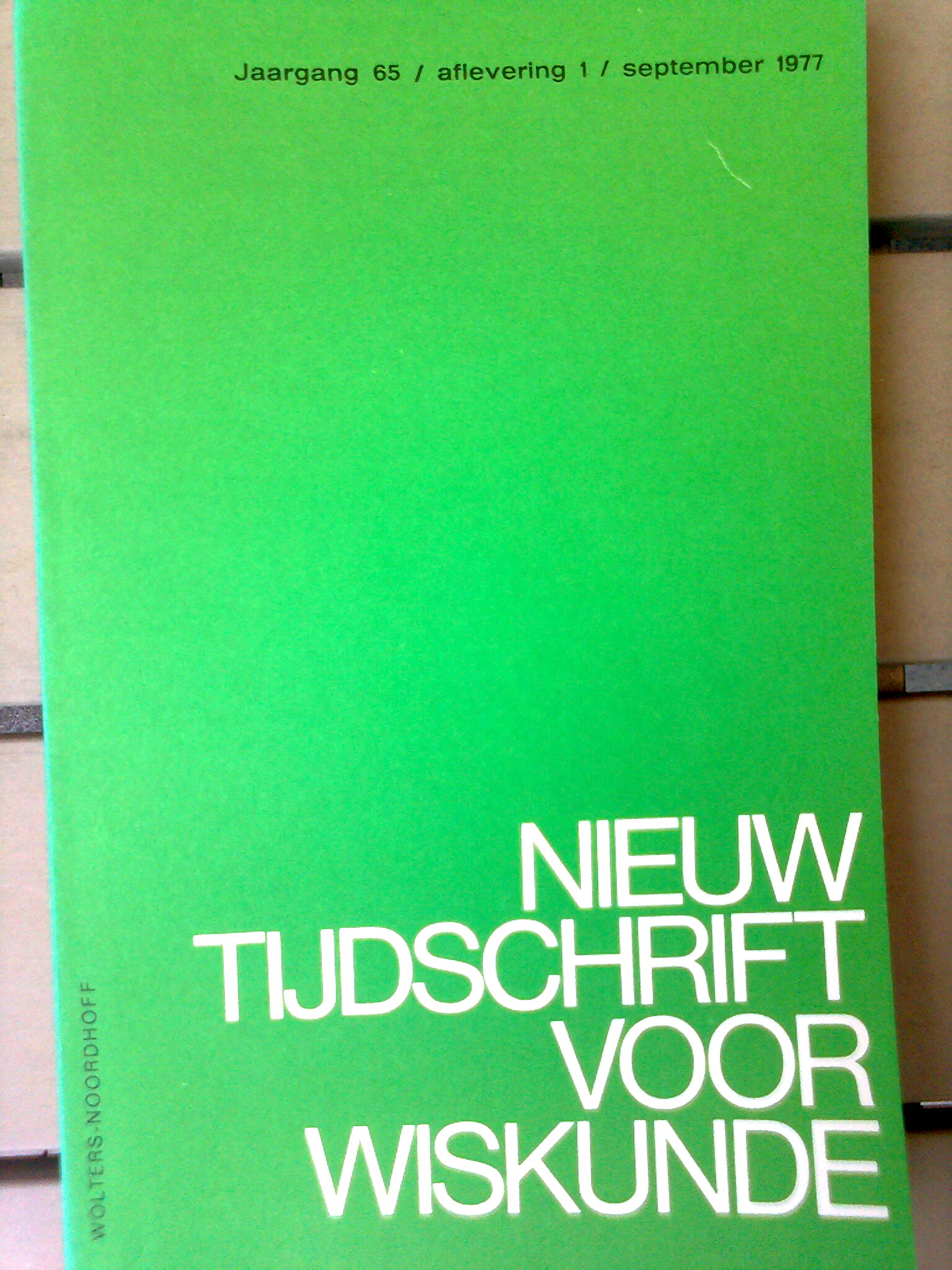 Nieuw Tijdschrift voor Wiskunde 65e jaargang 1977/1978