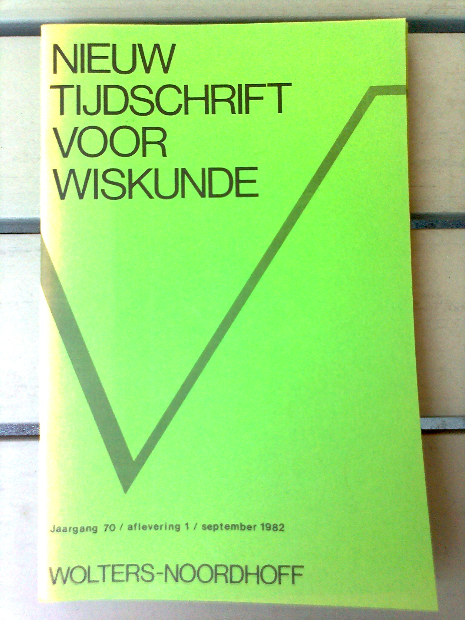 Nieuw Tijdschrift voor Wiskunde 70e jaargang 1982/1983