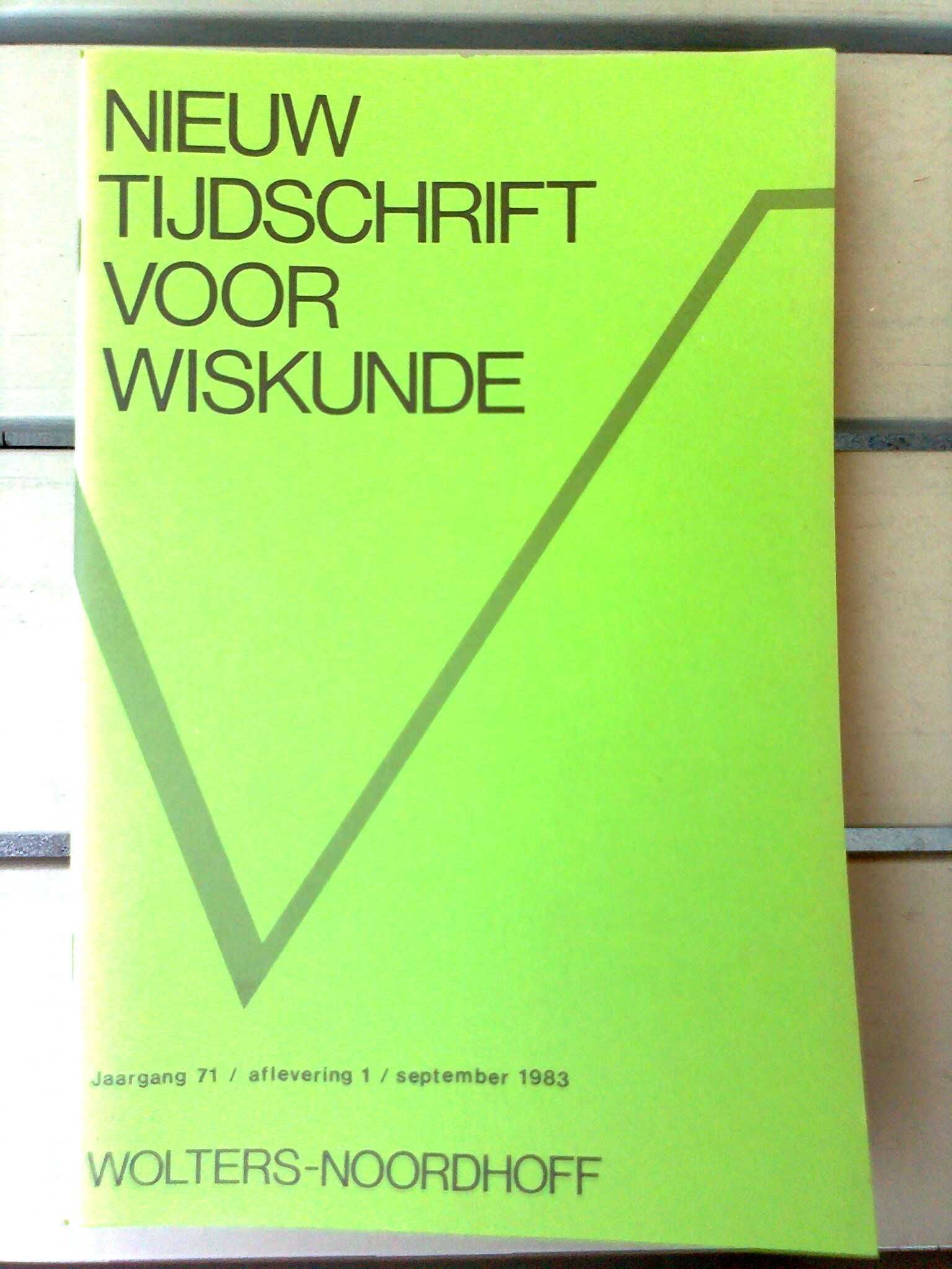 Nieuw Tijdschrift voor Wiskunde 71e jaargang 1983/1984