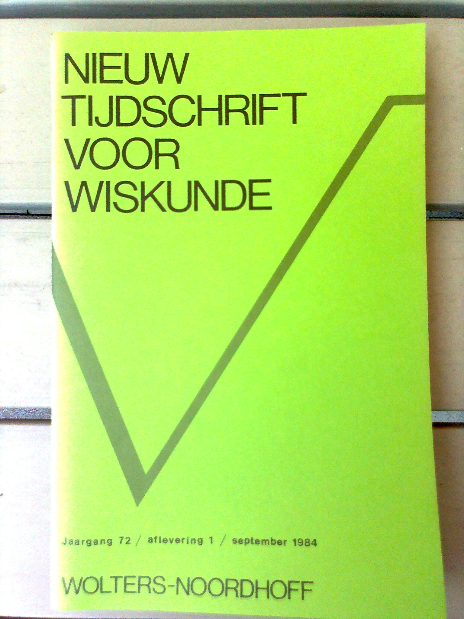 Nieuw Tijdschrift voor Wiskunde 72e jaargang 1984/1985