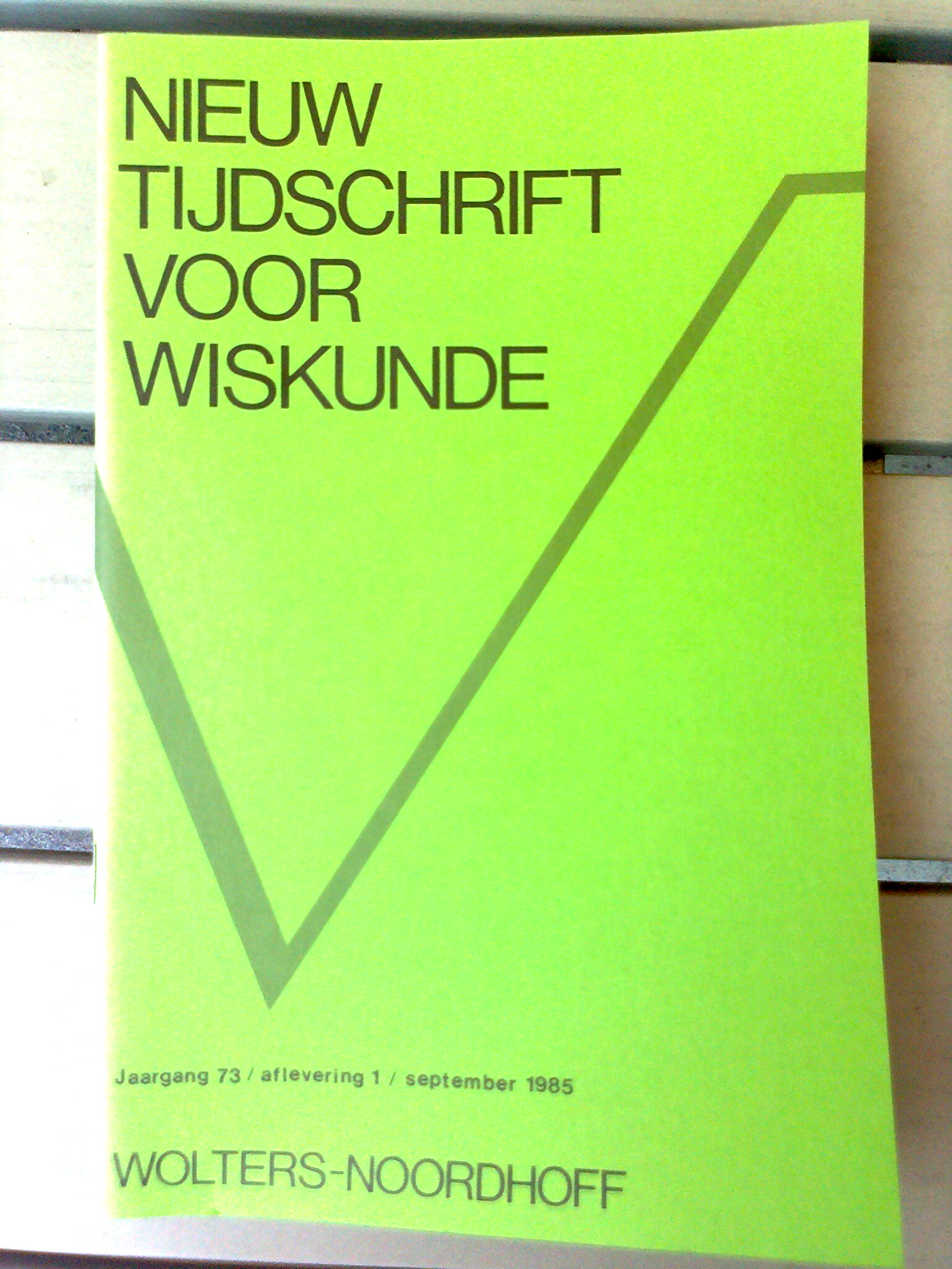 Nieuw Tijdschrift voor Wiskunde 73e jaargang 1985/1986