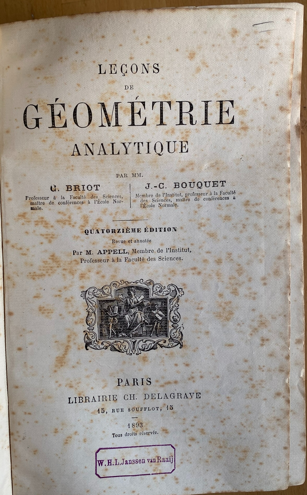 Lecons de Geometrie Analytique
