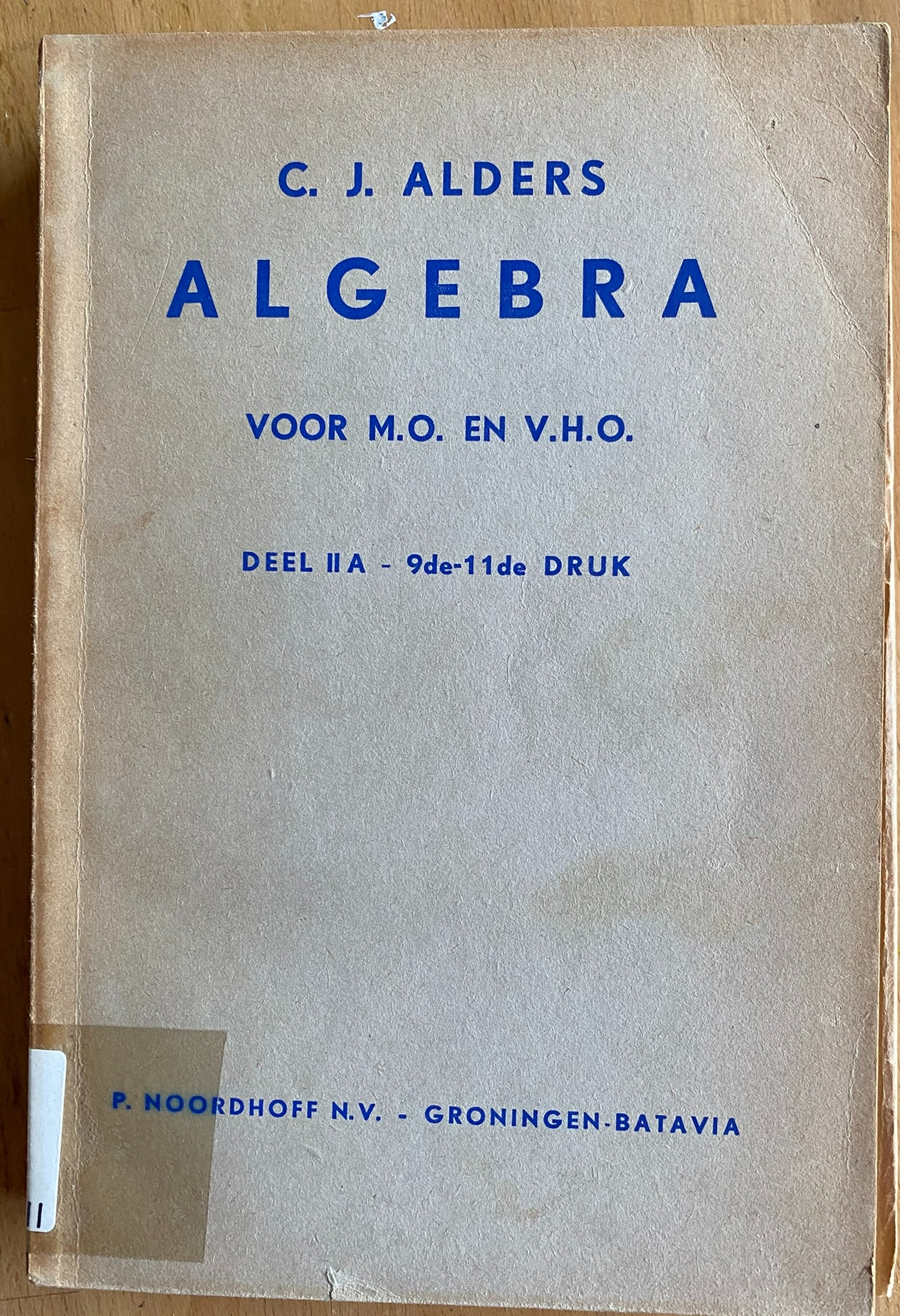 Algebra voor M.O. en V.H.O. II A