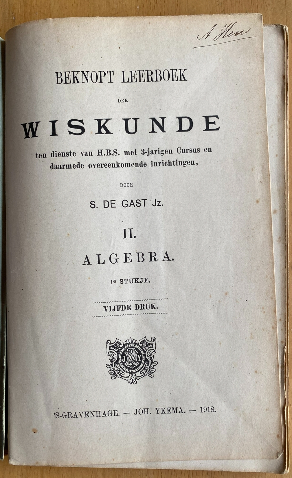 Beknopt Leerboek Der Wiskunde