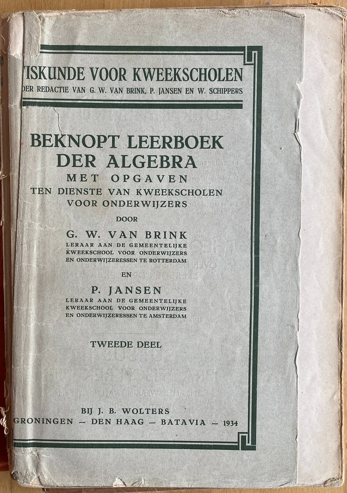Beknopt leerboek der algebra 2