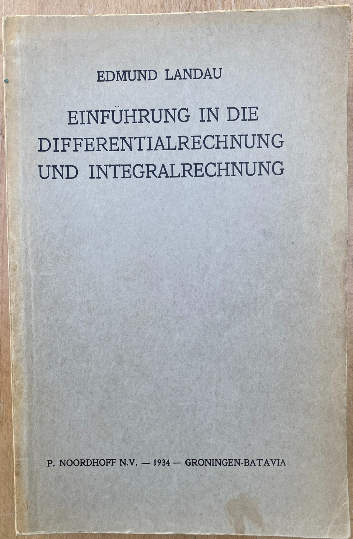 Einfuhrung In Die Differentialrechnung Und Integralrechnung