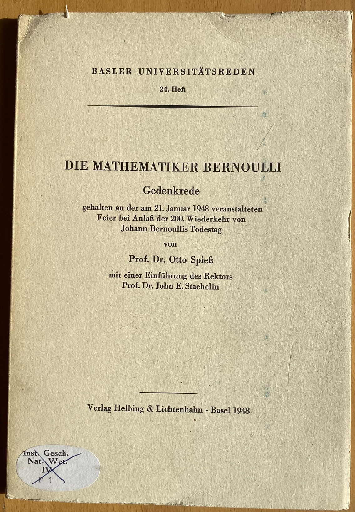 Die Mathematiker Bernoulli