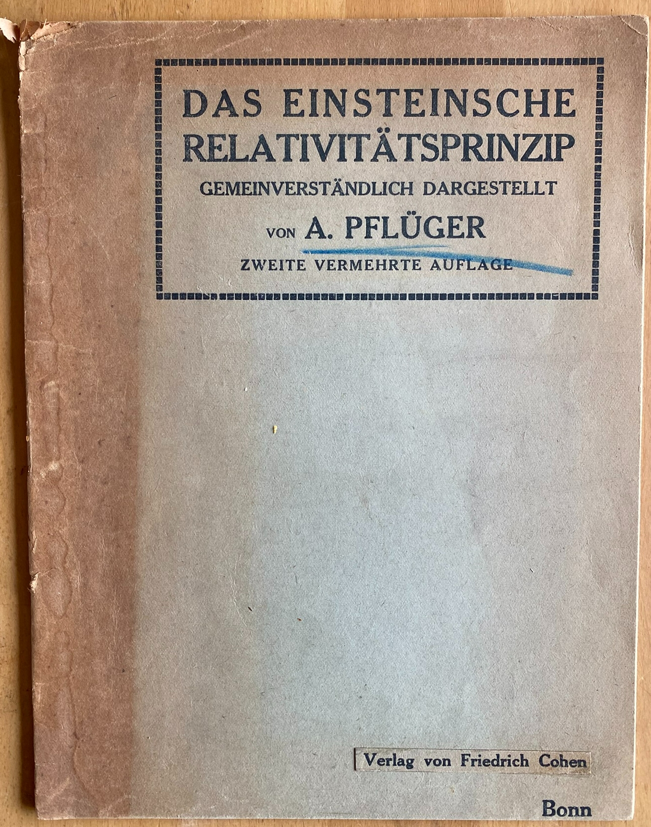 Das Einsteinsche Relativitatsprinzip