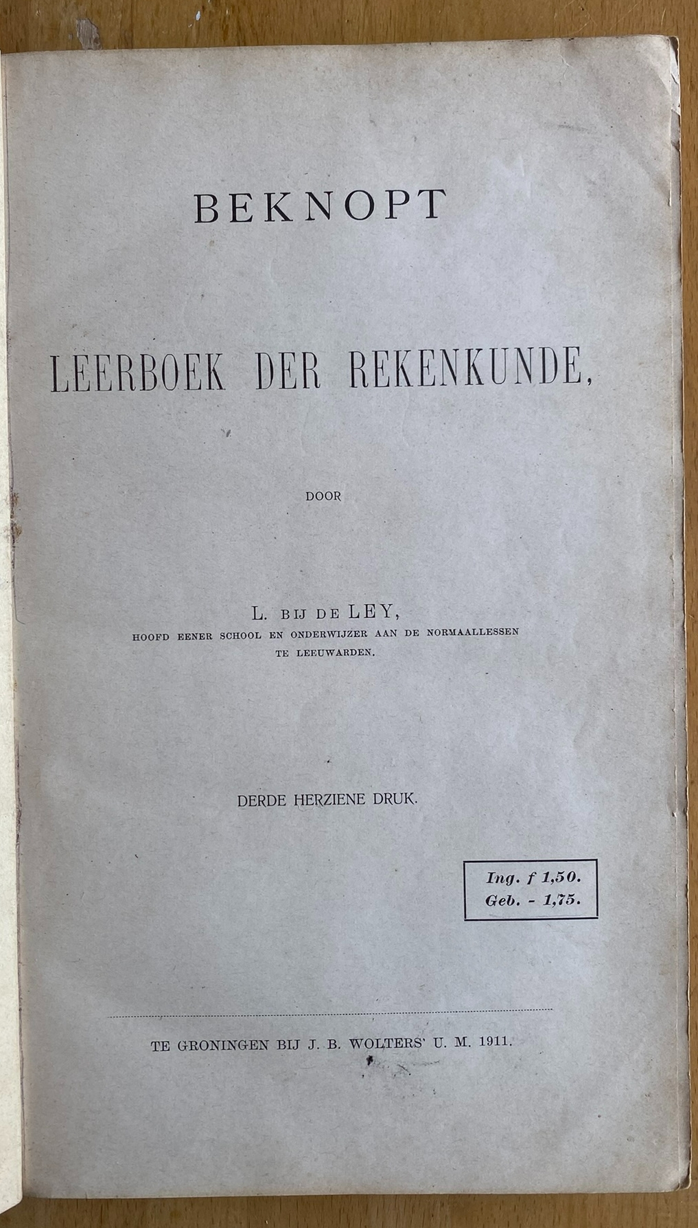 Beknopt Leerboek der Rekenkunde