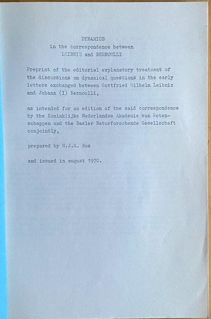 Dynamics in the correspondence between LEIBNIZ and BERNOULLI