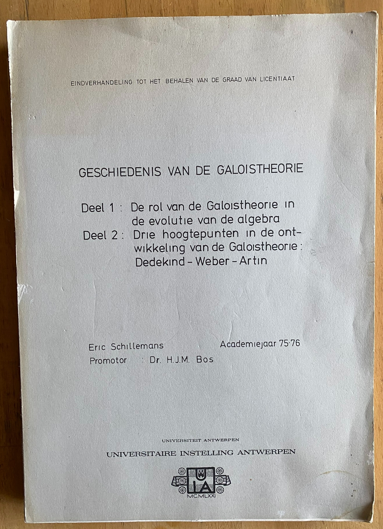 Geschiedenis Van De Galoistheorie