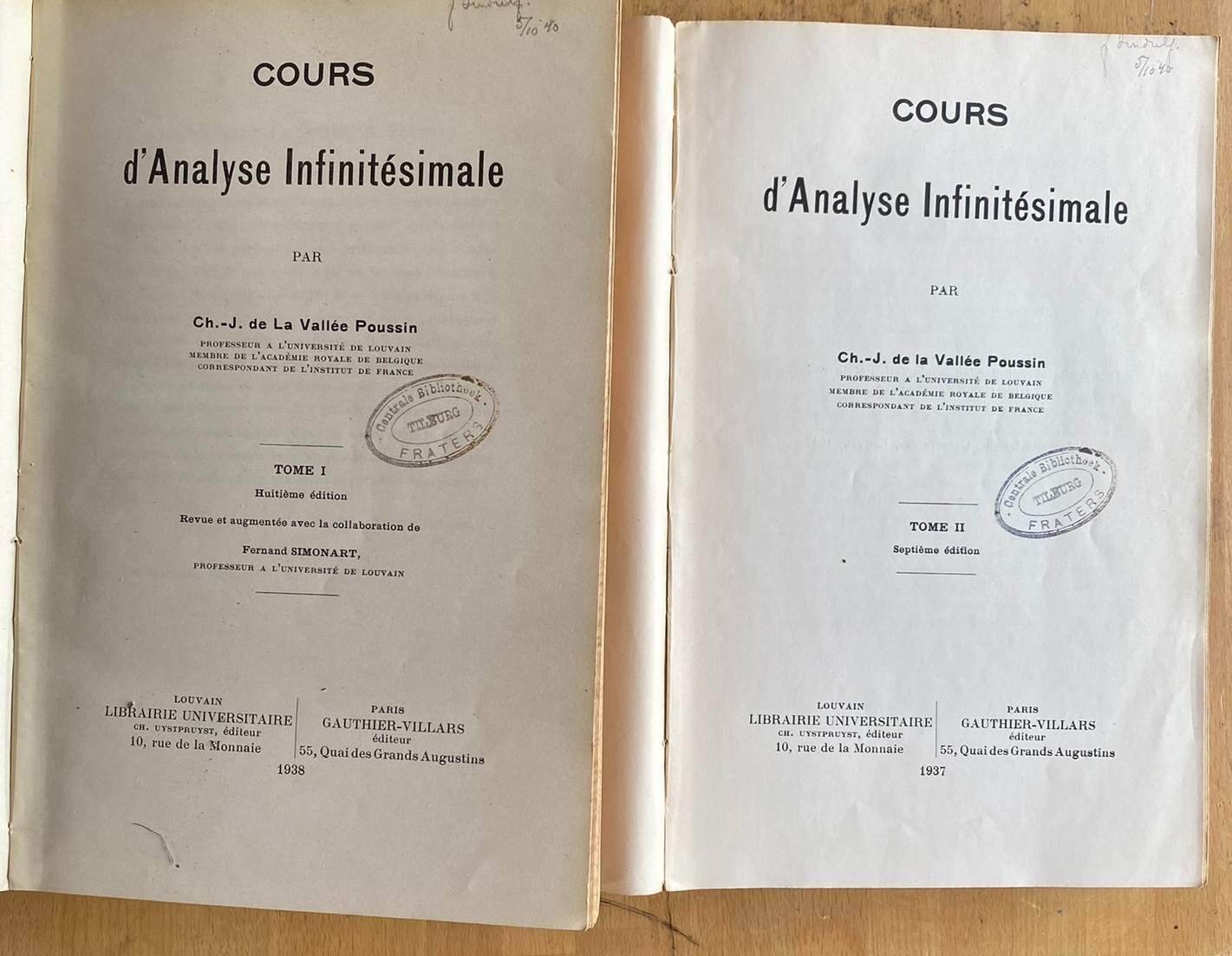 Cours d'Analyse Infinitesimale (twee delen)
