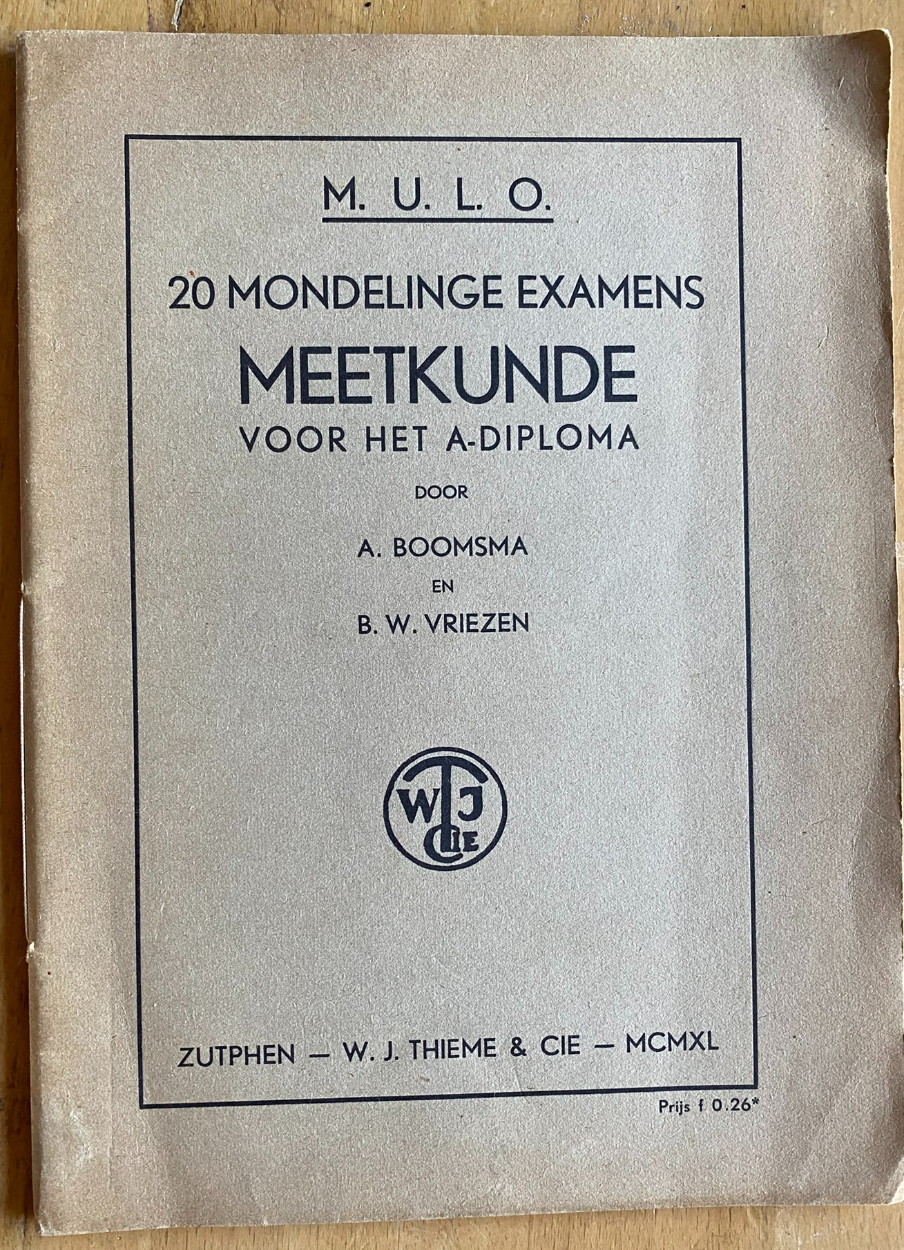 20 Mondelinge Examens Meetkunde voor het A-Diploma