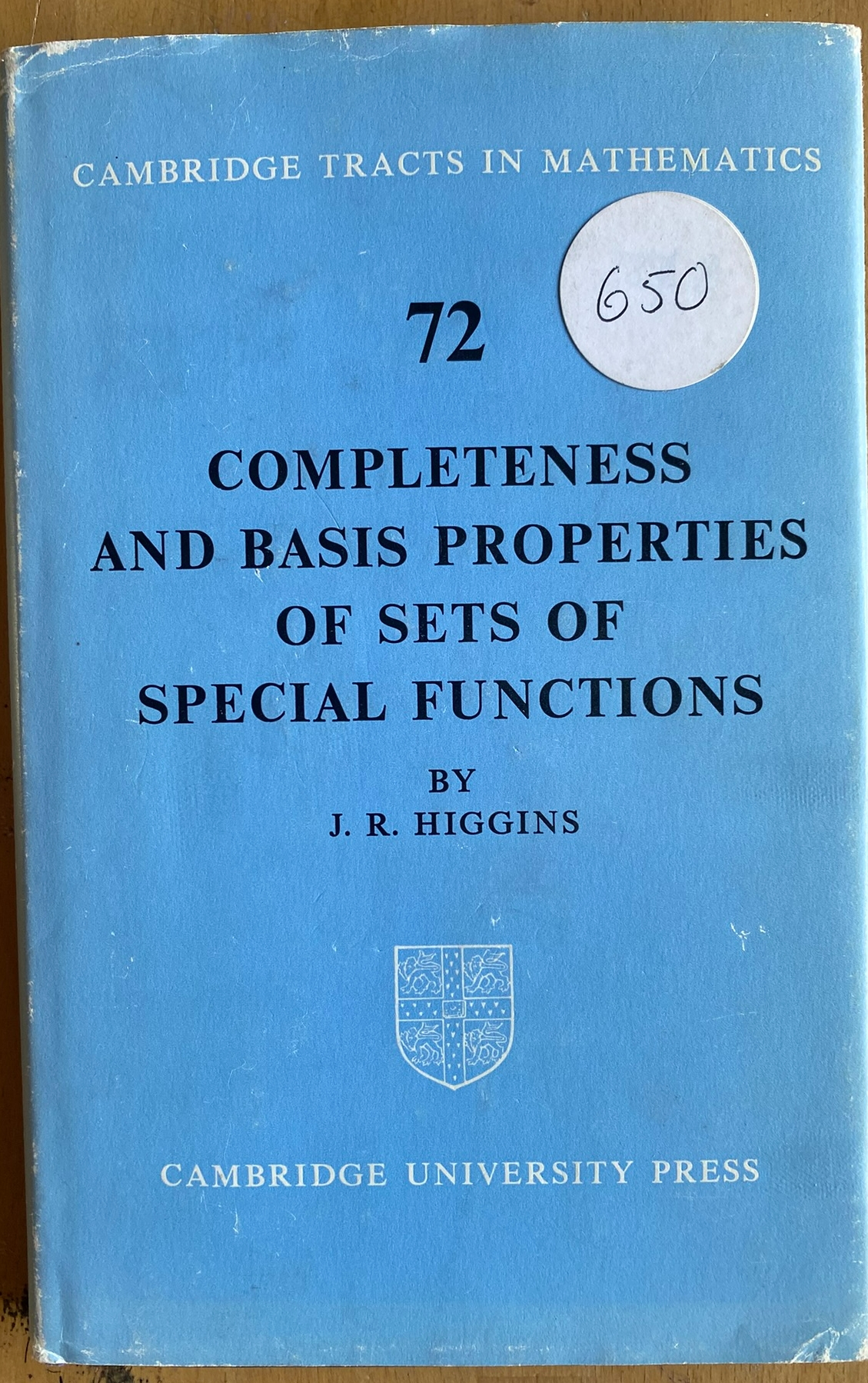 72 Completeness And Basis Properties Of Sets Of Special Functions