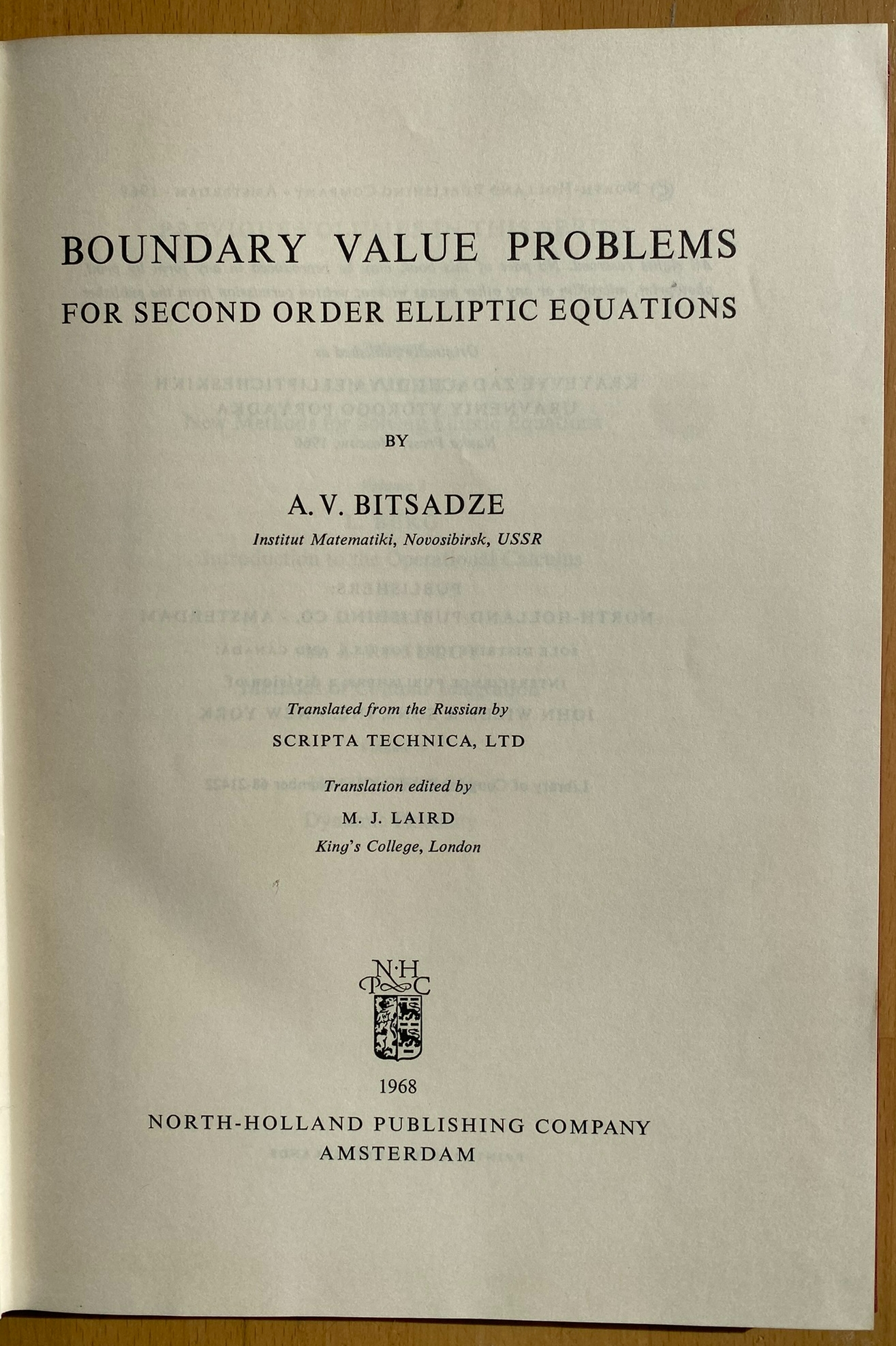 Boundary Value Problems for secondary order Elliptic Equations