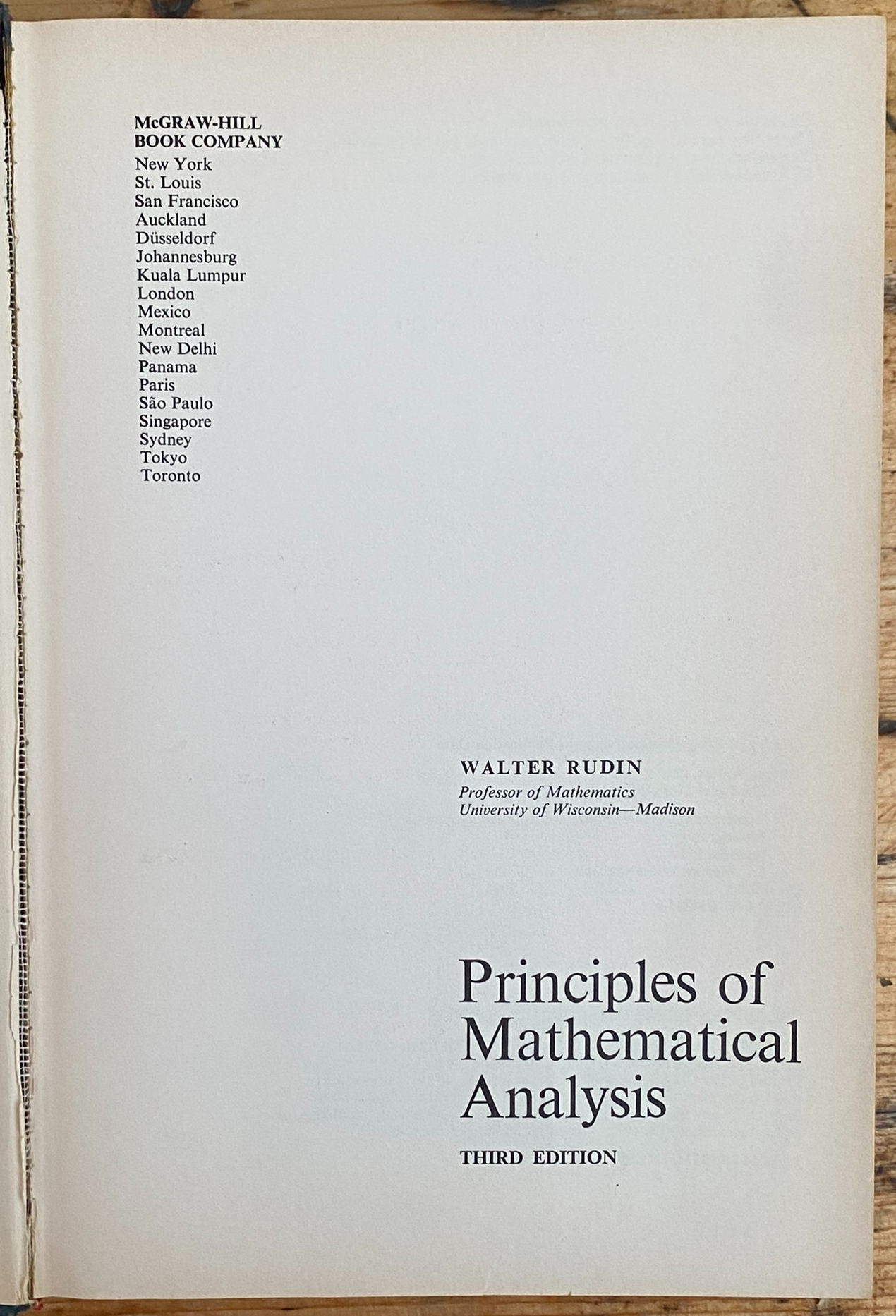 Principles of Mathematical Analysis