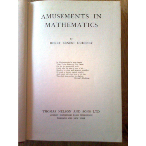 Amusements in Mathematics