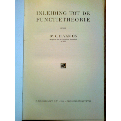 Inleiding tot de functietheorie