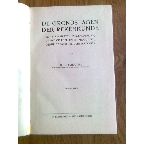 De Grondslagen der Rekenkunde