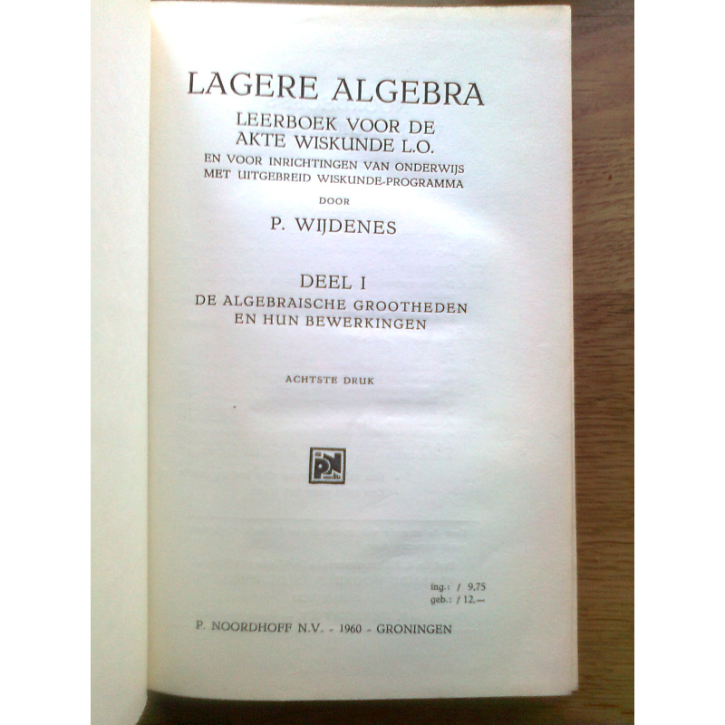 Lagere Algebra I