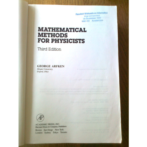 Mathematical Methods for Physicists (international edition)