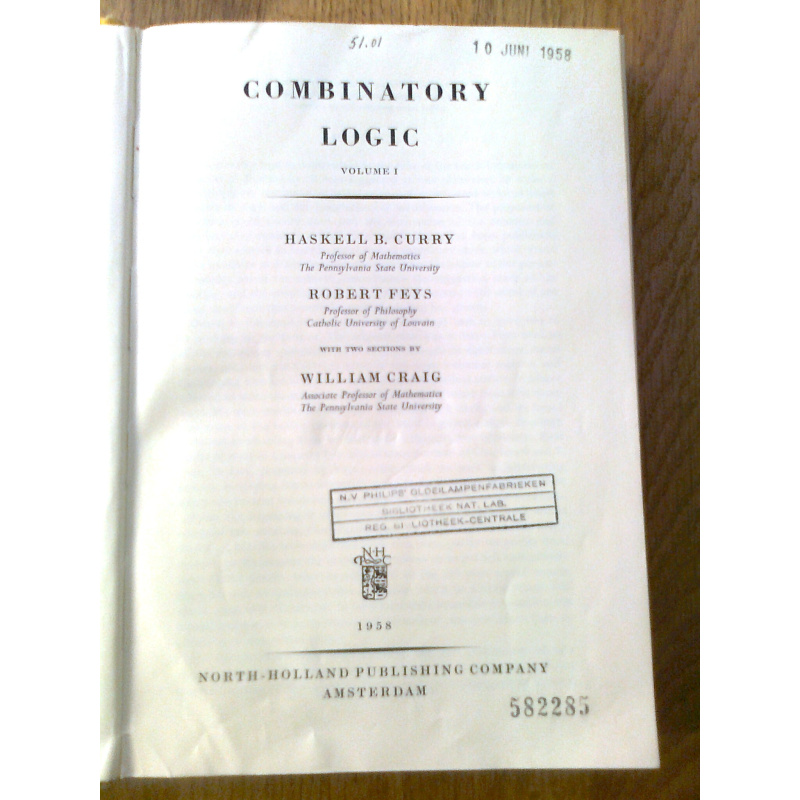 Combinatory Logic, Vol. 1