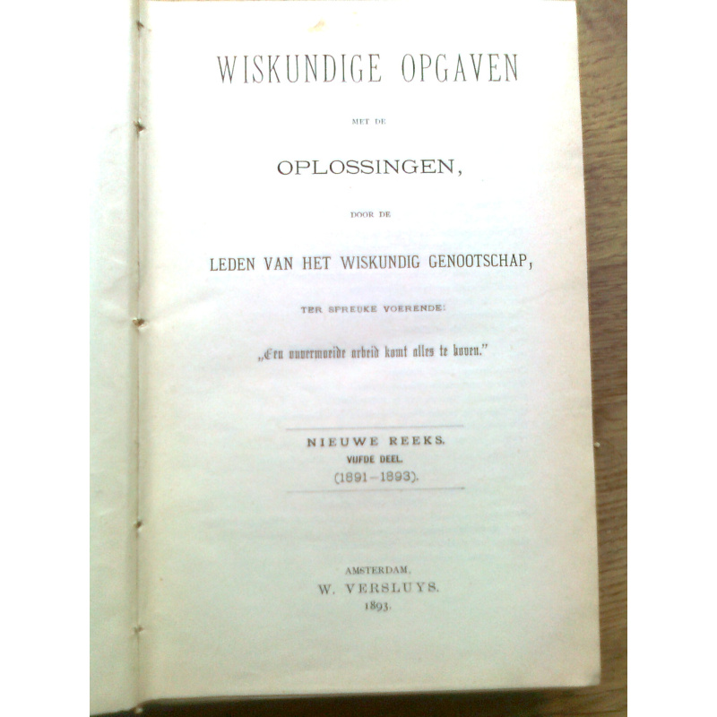 Wiskundige opgaven met de oplossingen, deel 5