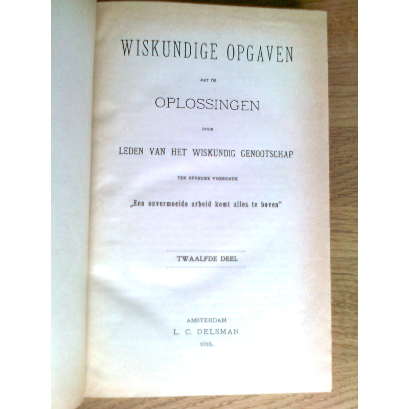 Wiskundige opgaven met de oplossingen, deel 12