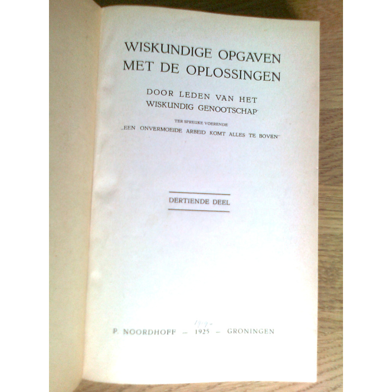 Wiskundige opgaven met de oplossingen, deel 13