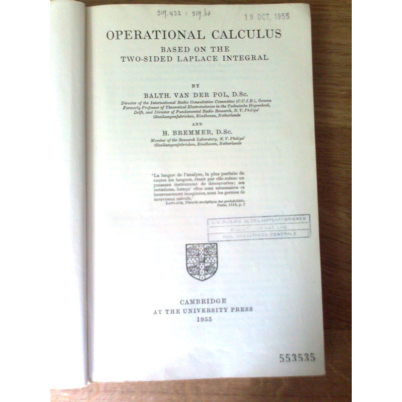 Operational Calculus - based on the two-sided Laplace integral