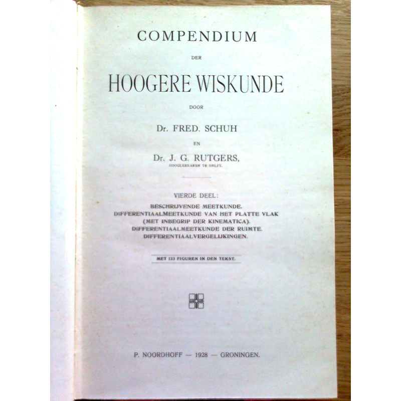 Compendium der Hoogere Wiskunde deel IV