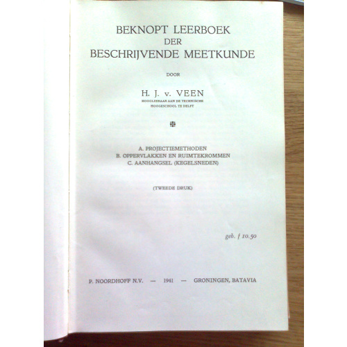 Beknopt leerboek der beschrijvende meetkunde