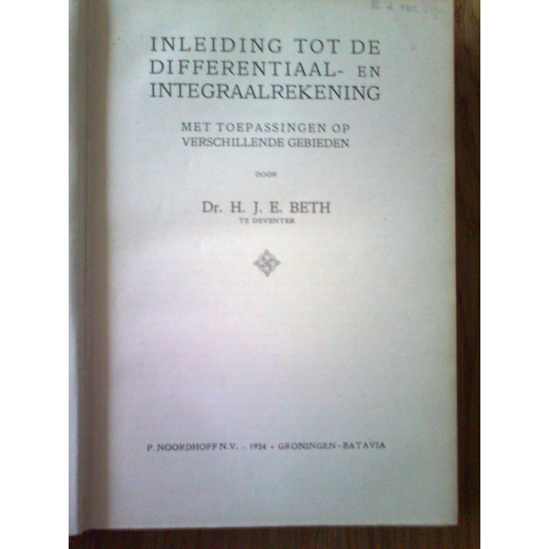 Inleiding tot de differentiaal- en integraalrekening
