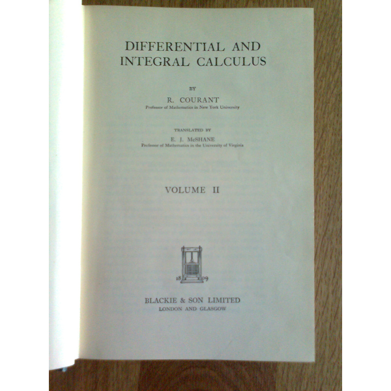 Differential and Integral Calculus volume II
