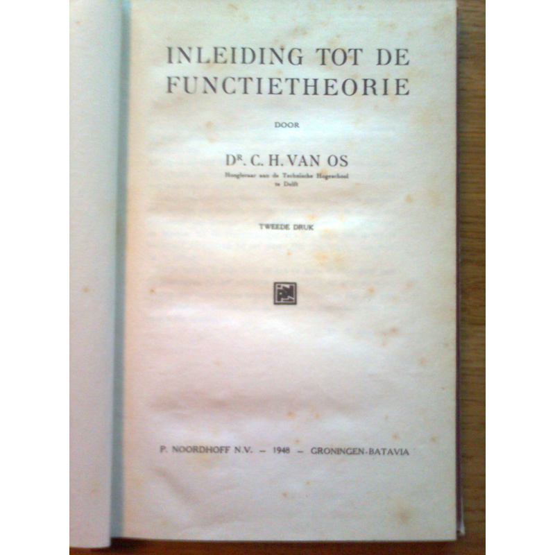 Inleiding tot de functietheorie