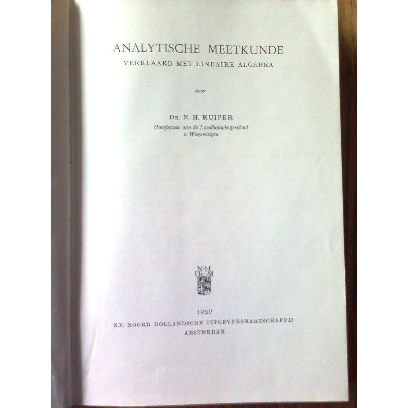 Analytische Meetkunde verklaard met lineaire algebra