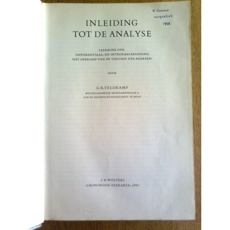 Inleiding tot de Analyse