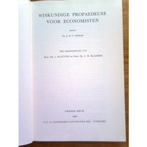 Wiskundige Propaedeuse voor economisten