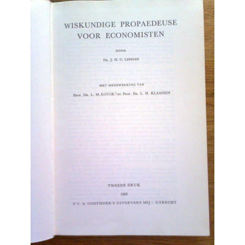 Wiskundige Propaedeuse voor economisten