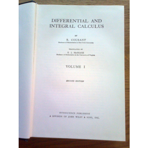 Differential and Integral Calculus volume I