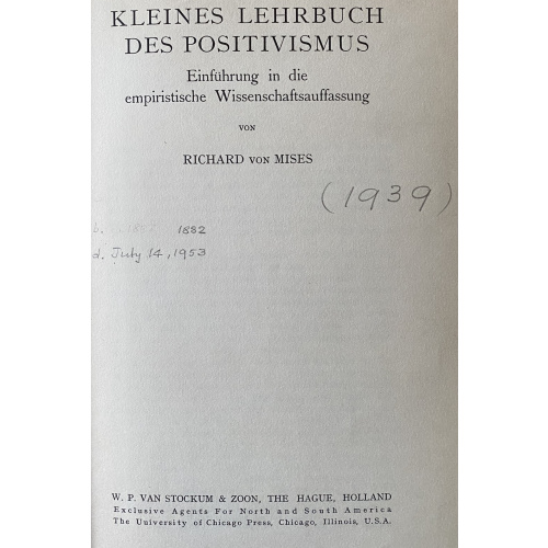 Kleine Lehrbuch des Positivismus
