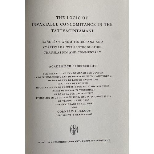 The Logic Of Invariable Concomitance In The Tattvacintāmani