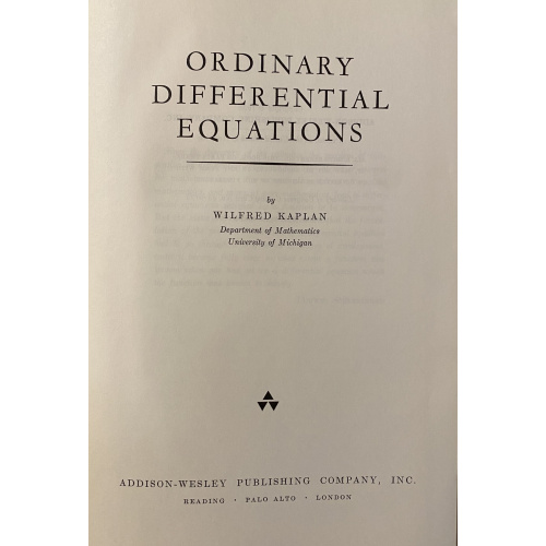 Ordinary Differential Equations